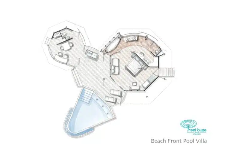 Floor Plan Beachfront Pool Villa